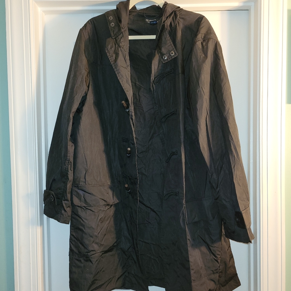 Polo men's hooded toggle raincoat